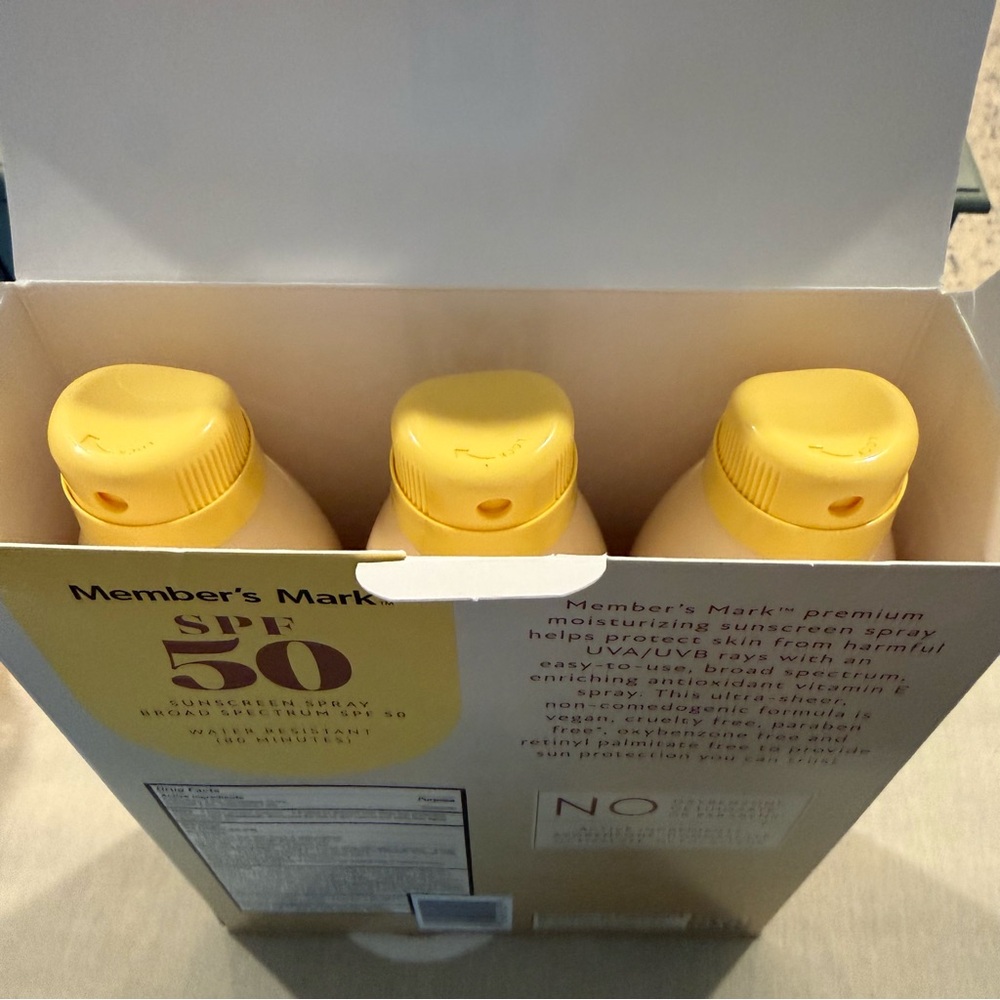 NIB Member's Mark SPF 50 Sunscreen Spray Set-3 Bottles - Picture 6 of 7